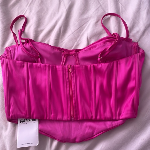 HOT PINK CORSET TOP - Picture 3 of 6